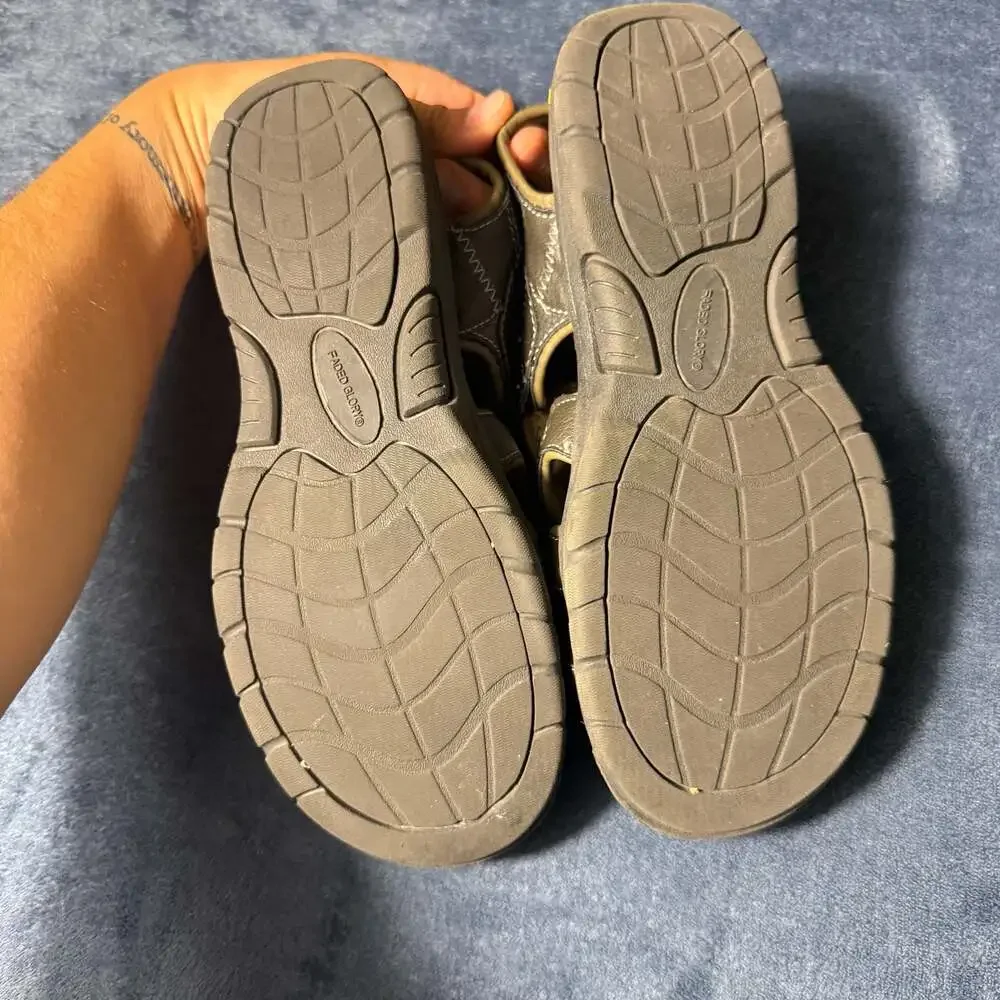 Faded Glory Boys Sport Fisherman Sandals with Lime Green Insole